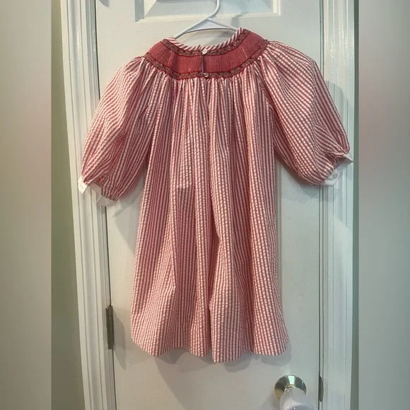 Vintage Royal Child Smocked Christmas Candy Cane Dress Girls Size2T
